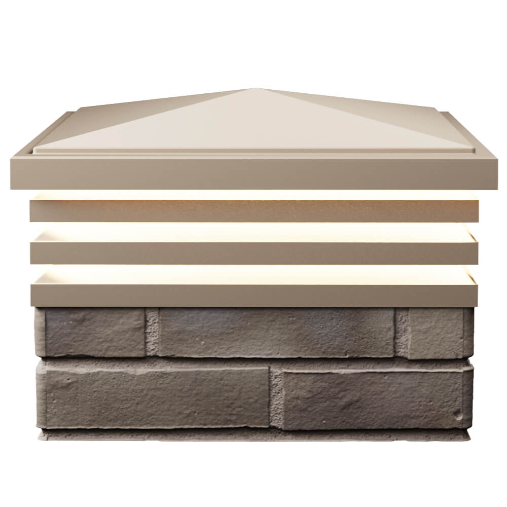 Колпак Zking Бона ХайТек Бежевый на столб 1.5х1.5 кирпича (385х385мм) с подсветкой в Бишкеке фото