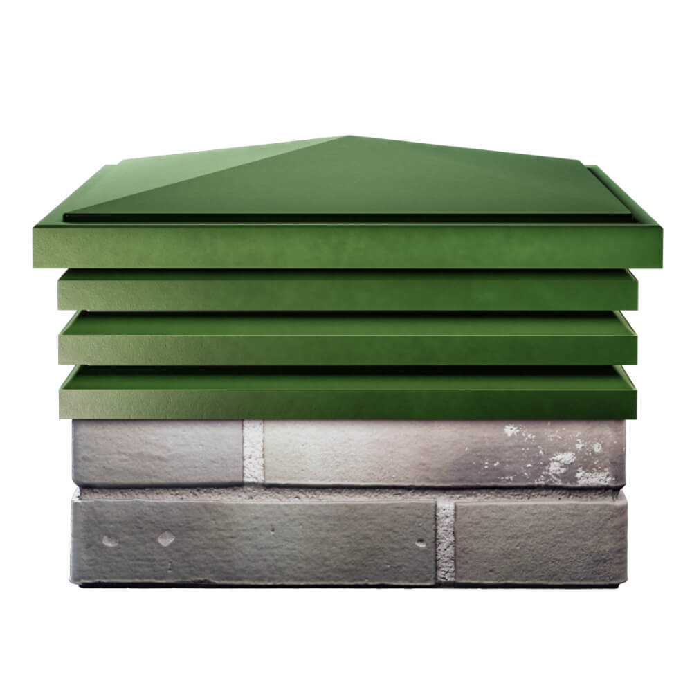 Колпак Zking Бона ХайТек Зеленый на столб 1.5х1.5 кирпича (385х385мм) Бишкек фото