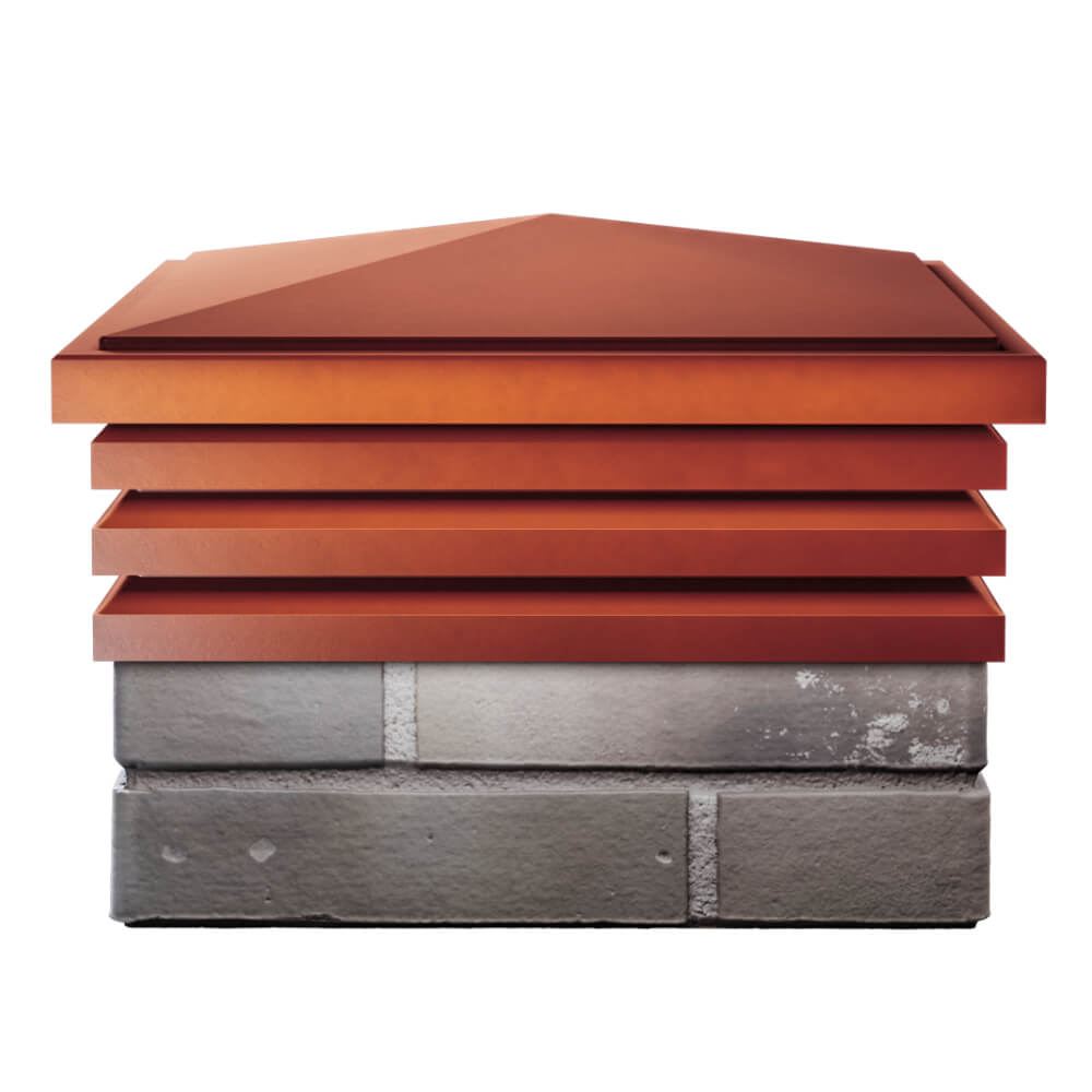 Колпак Zking Бона ХайТек Красный на столб 1.5х1.5 кирпича (385х385мм) Бишкек фото