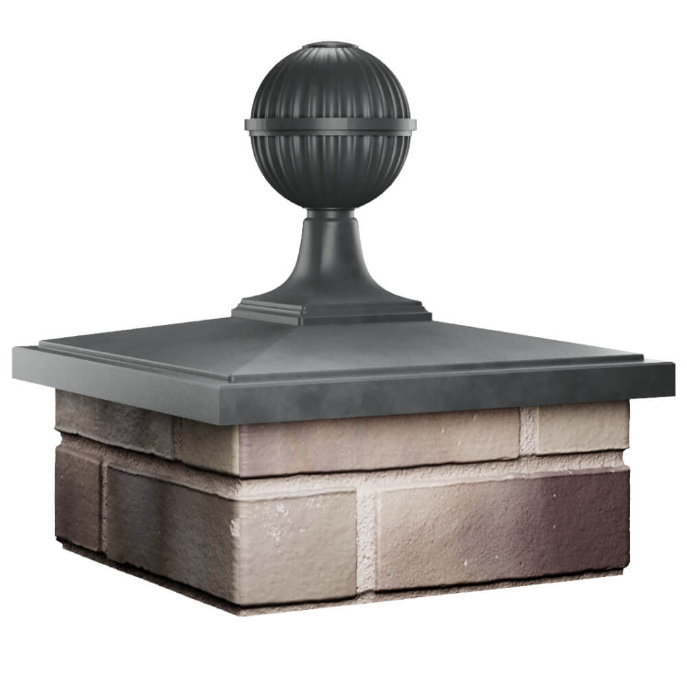 Колпак Zking БонаМоно Серый с шаром на столб 1.5х1.5 кирпича (385х385, 400х400мм) в сборе в Бишкеке фото