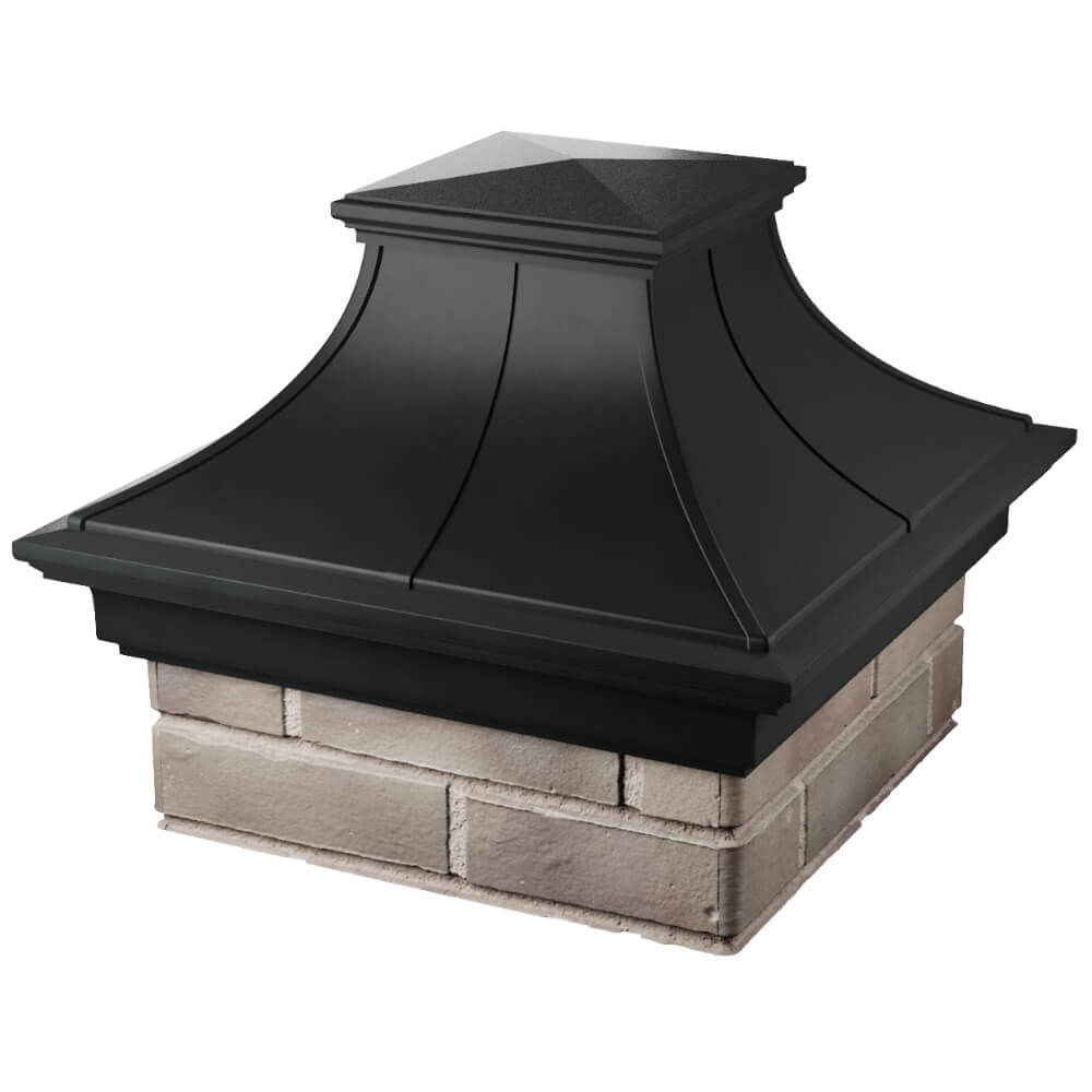 Колпак Zking Монблан Премиум Черный на столб 1.5х1.5 кирпича (385х385мм) в Бишкеке фото