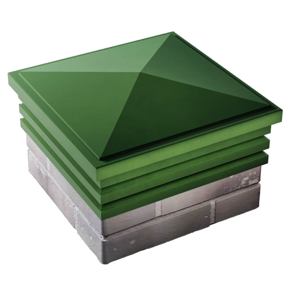 Колпак Zking Бона ХайТек Зеленый на столб 1.5х1.5 кирпича (385х385мм) в Бишкеке фото