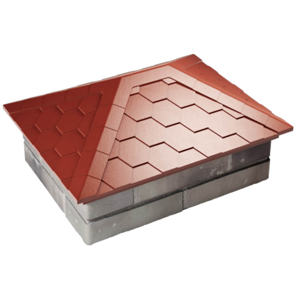 Колпак Zking Эверест Красный на столб 2х1.5 кирпича (520х390мм) Бишкек фото