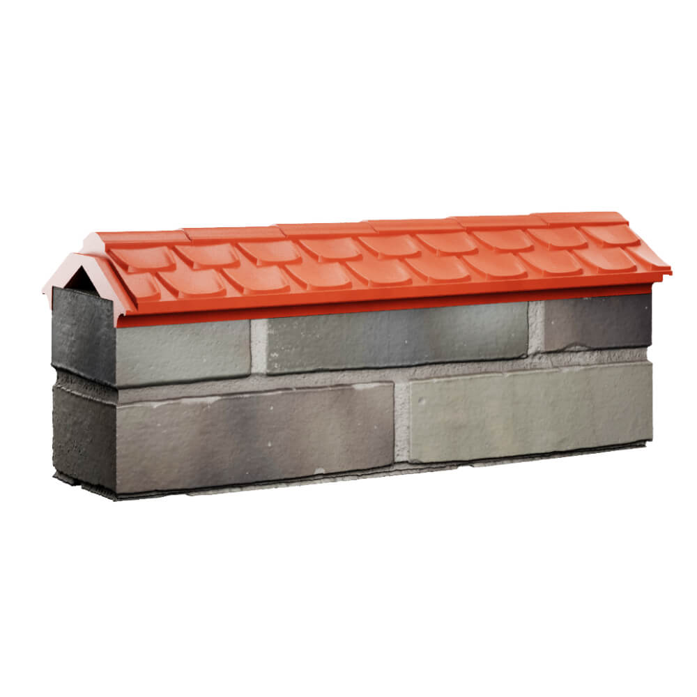Парапет Zking Эльбрус Красный с посадкой на 0.5 кирпича (130мм) Бишкек фото