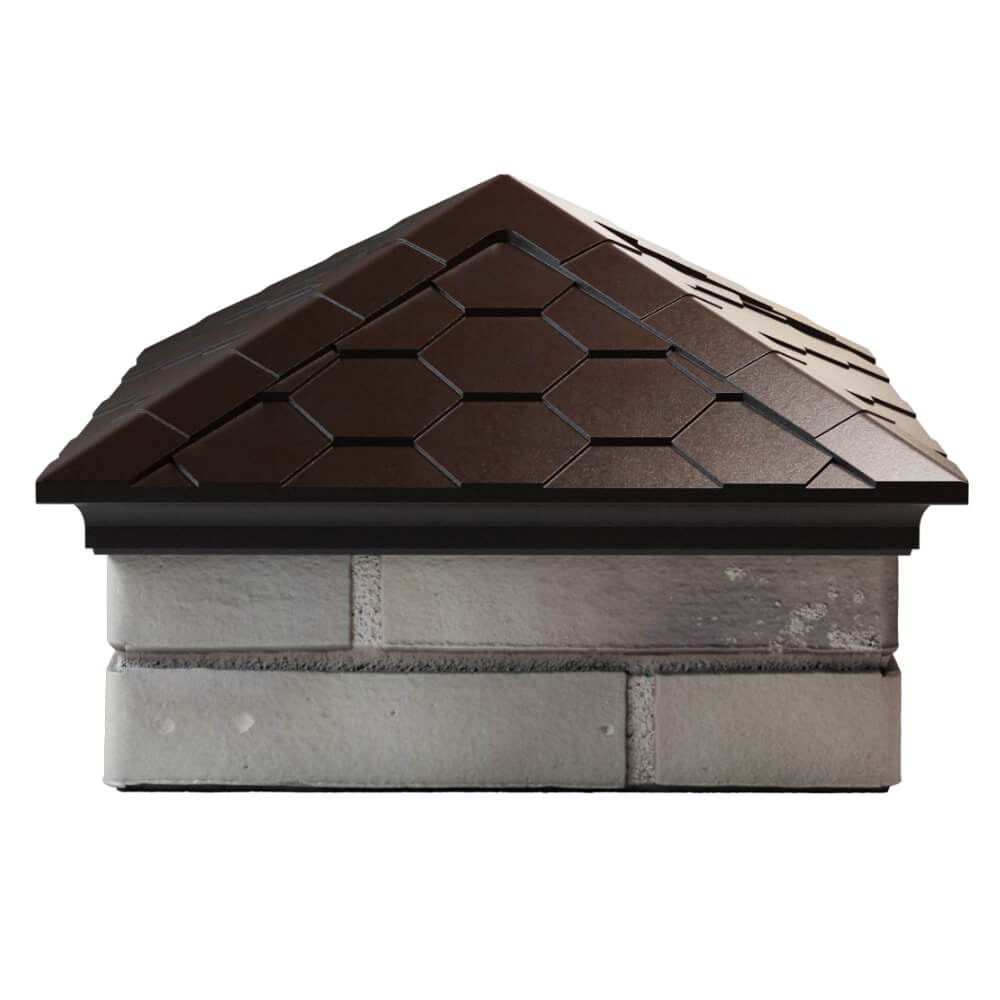 Колпак Zking Эверест Коричневый на столб 1.5х1.5 кирпича (390х390мм) Бишкек фото