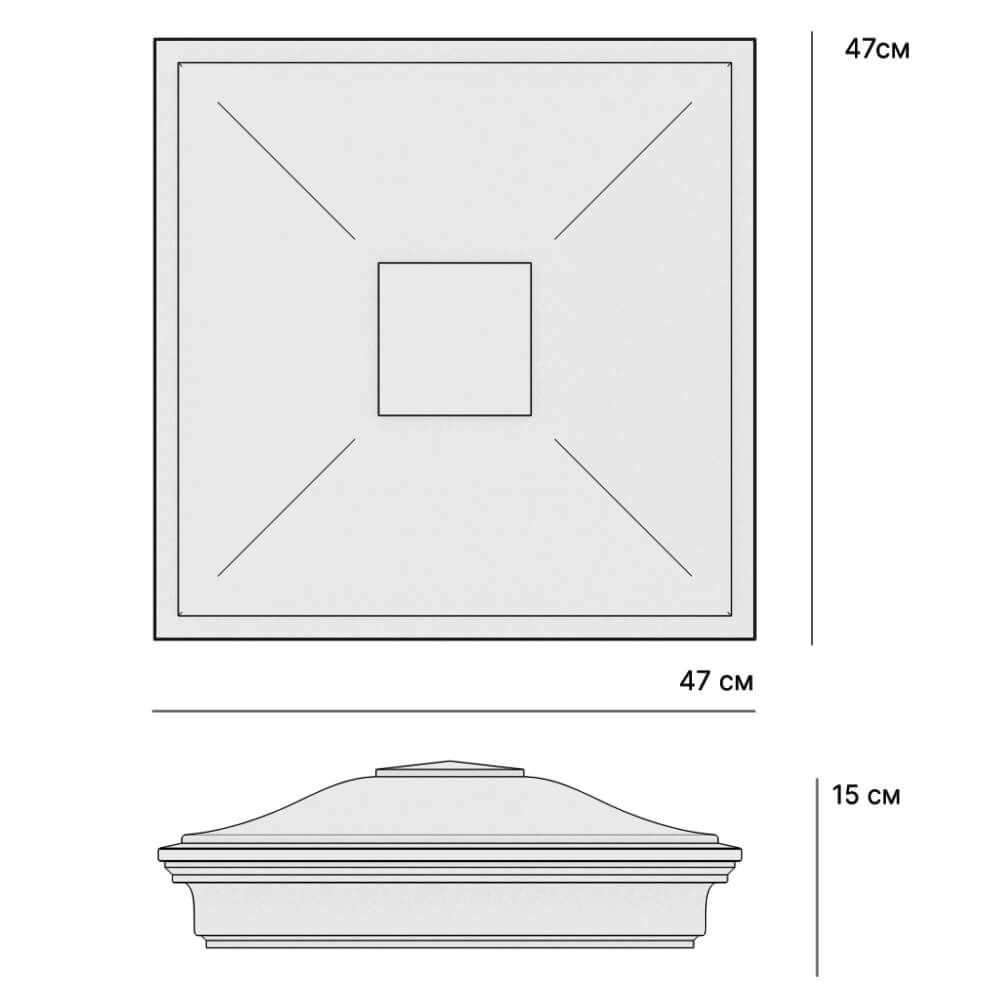 Колпак Zking Монблан Бежевый на столб 1.5х1.5 кирпича (385х385мм) с подсветкой в Бишкеке фото
