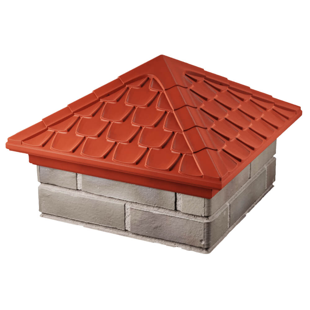 Колпак Zking Эльбрус Красный на столб 1.5х1.5 кирпича (385х385мм) в Бишкеке фото