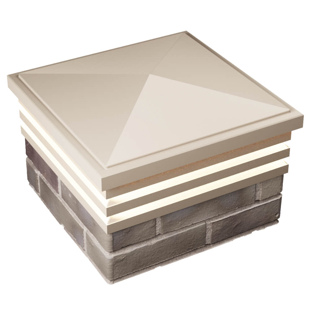 Колпак Zking Бона ХайТек Бежевый на столб 1.5х1.5 кирпича (385х385мм) с подсветкой в Бишкеке фото