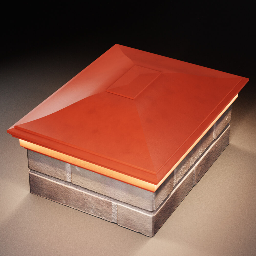 Колпак Zking Монблан Красный на столб 2х1.5 кирпича (515х385мм) c подсветкой в Бишкеке фото