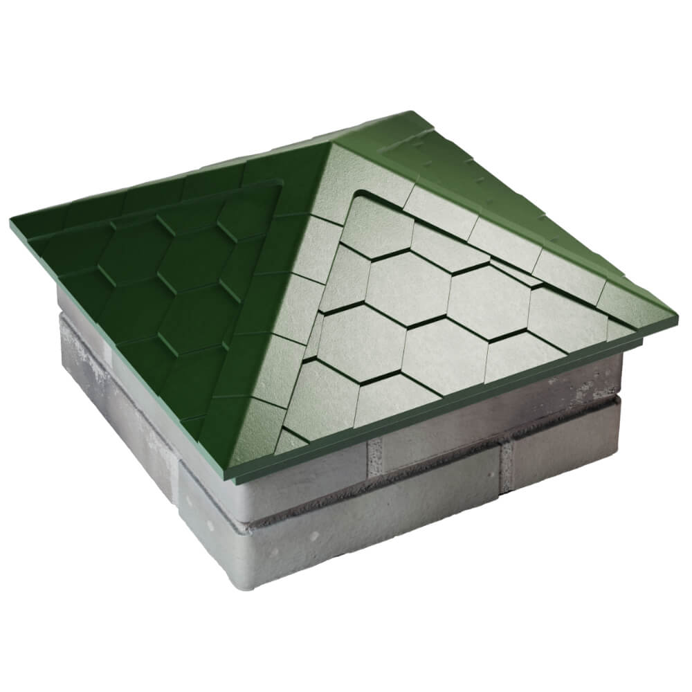 Колпак Zking Эверест Зеленый на столб 1.5х1.5 кирпича (390х390мм) в Бишкеке фото