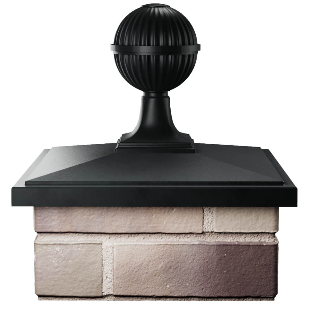 Колпак Zking БонаМоно Черный с шаром на столб 1.5х1.5 кирпича (385х385, 400х400мм) в сборе Бишкек фото