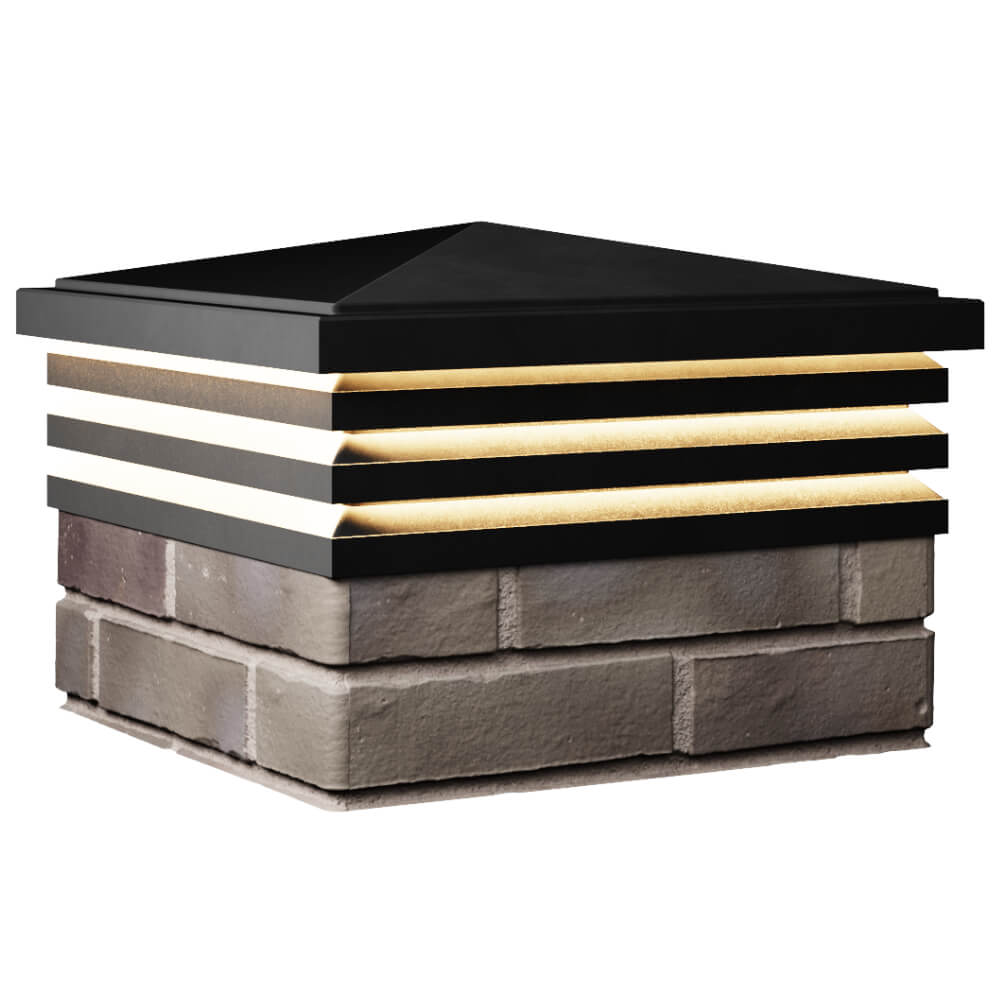 Колпак Zking Бона ХайТек Черный на столб 1.5х1.5 кирпича (385х385мм) с подсветкой в Бишкеке фото