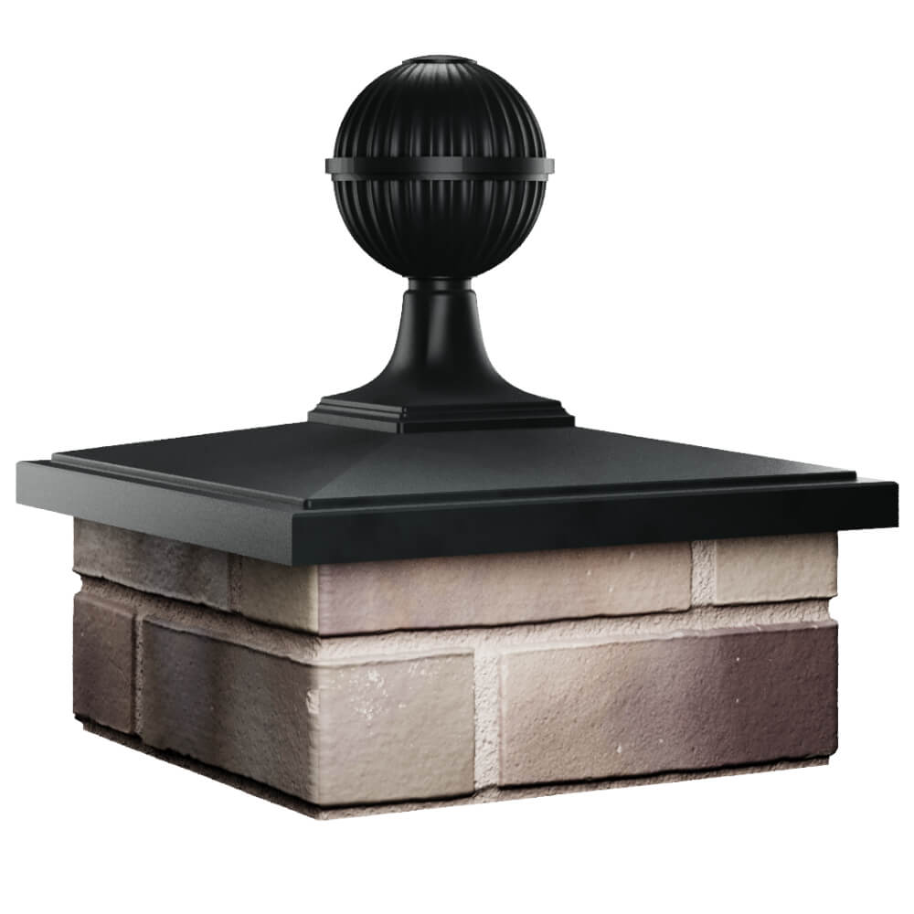 Колпак Zking БонаМоно Черный с шаром на столб 1.5х1.5 кирпича (385х385, 400х400мм) в сборе в Бишкеке фото