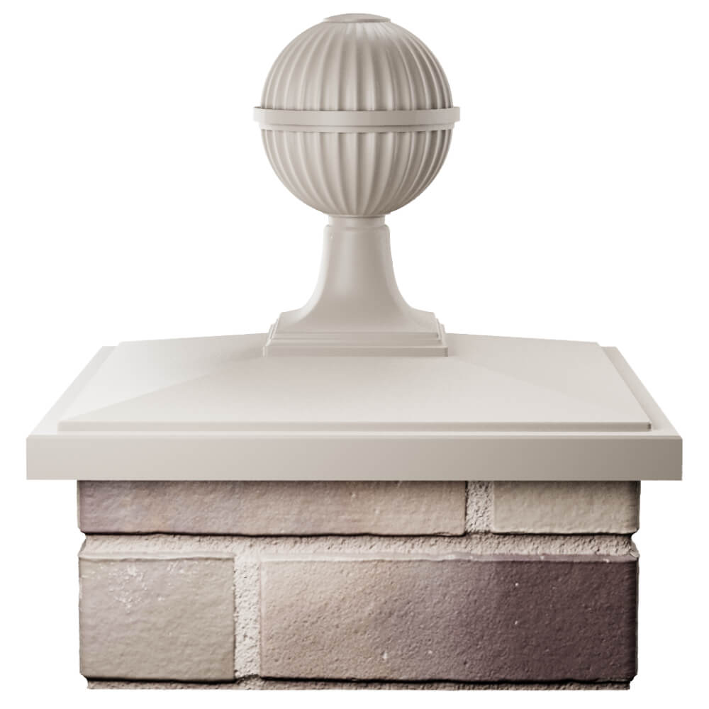 Колпак Zking БонаМоно Бежевый с шаром на столб 1.5х1.5 кирпича (385х385, 400х400мм) в сборе Бишкек фото