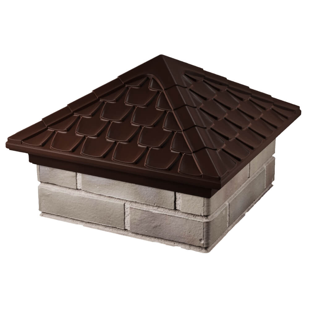 Колпак Zking Эльбрус Коричневый на столб 1.5х1.5 кирпича (385х385мм) в Бишкеке фото