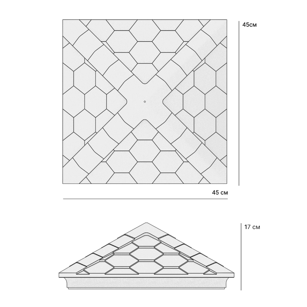 Колпак Zking Эверест Бежевый на столб 1.5х1.5 кирпича (390х390мм) в Бишкеке фото