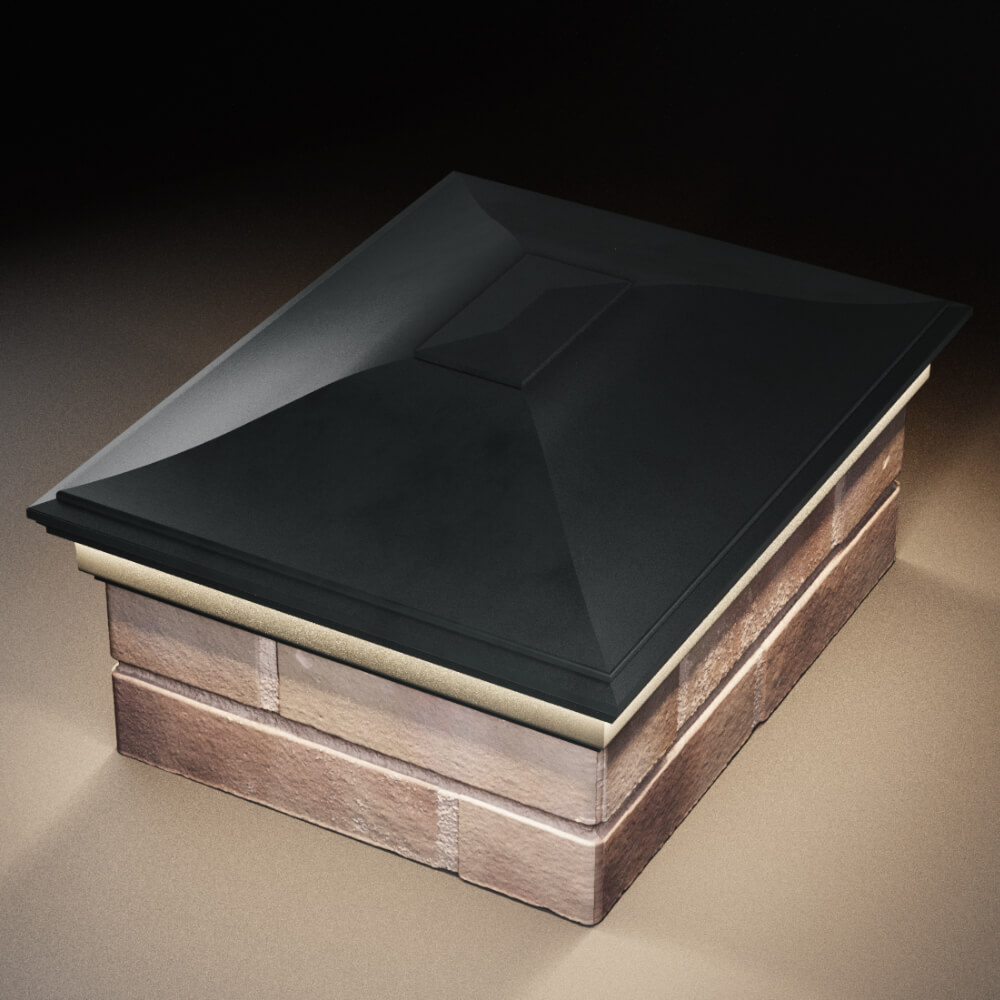 Колпак Zking Монблан Черный на столб 2х1.5 кирпича (515х385мм) c подсветкой в Бишкеке фото