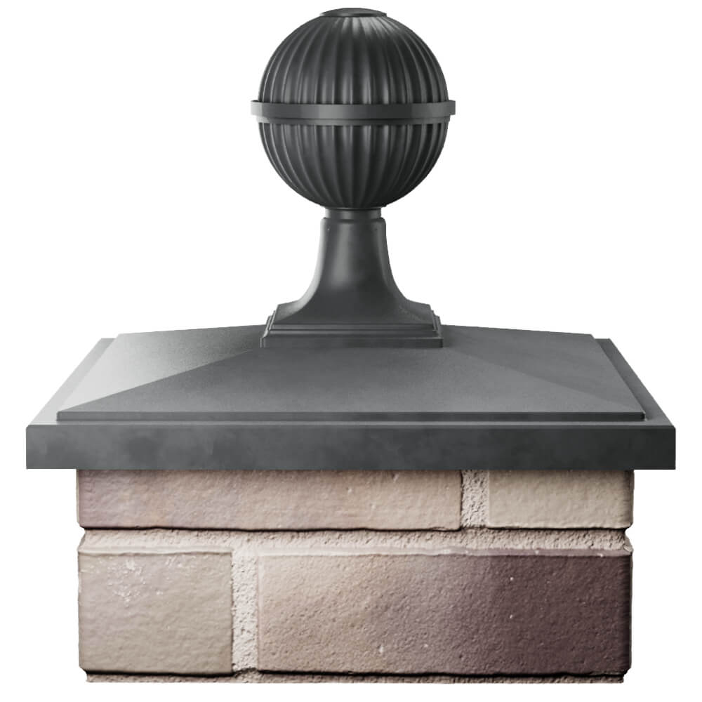 Колпак Zking БонаМоно Серый с шаром на столб 1.5х1.5 кирпича (385х385, 400х400мм) в сборе Бишкек фото