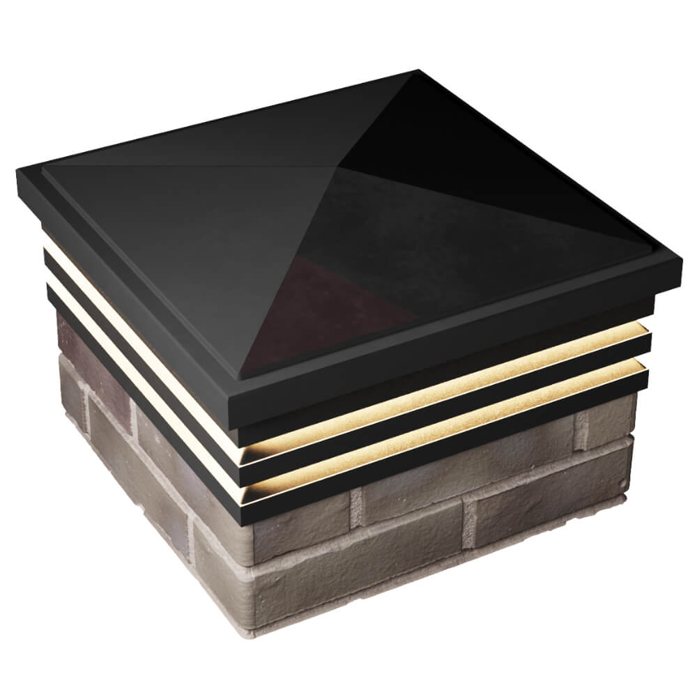 Колпак Zking Бона ХайТек Черный на столб 1.5х1.5 кирпича (385х385мм) с подсветкой в Бишкеке фото