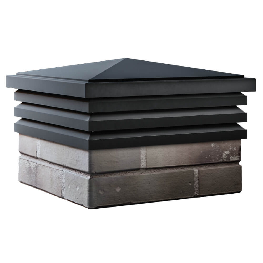 Колпак Zking Бона ХайТек Черный на столб 1.5х1.5 кирпича (385х385мм) в Бишкеке фото