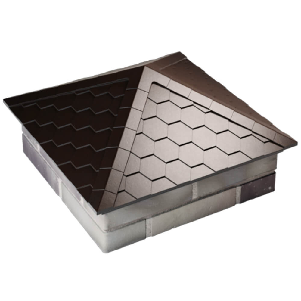 Колпак Zking Эверест Коричневый на столб 2х2 кирпича (535х535мм) Бишкек фото