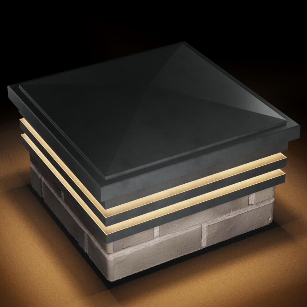 Колпак Zking Бона ХайТек Серый на столб 1.5х1.5 кирпича (385х385мм) с подсветкой в Бишкеке фото