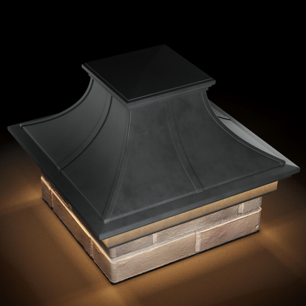 Колпак Zking Монблан Премиум Серый на столб 1.5х1.5 кирпича (385х385мм) с подсветкой в Бишкеке фото