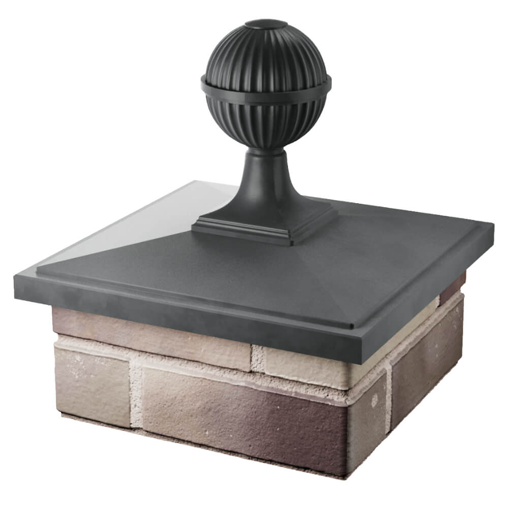 Колпак Zking БонаМоно Серый с шаром на столб 1.5х1.5 кирпича (385х385, 400х400мм) в сборе в Бишкеке фото
