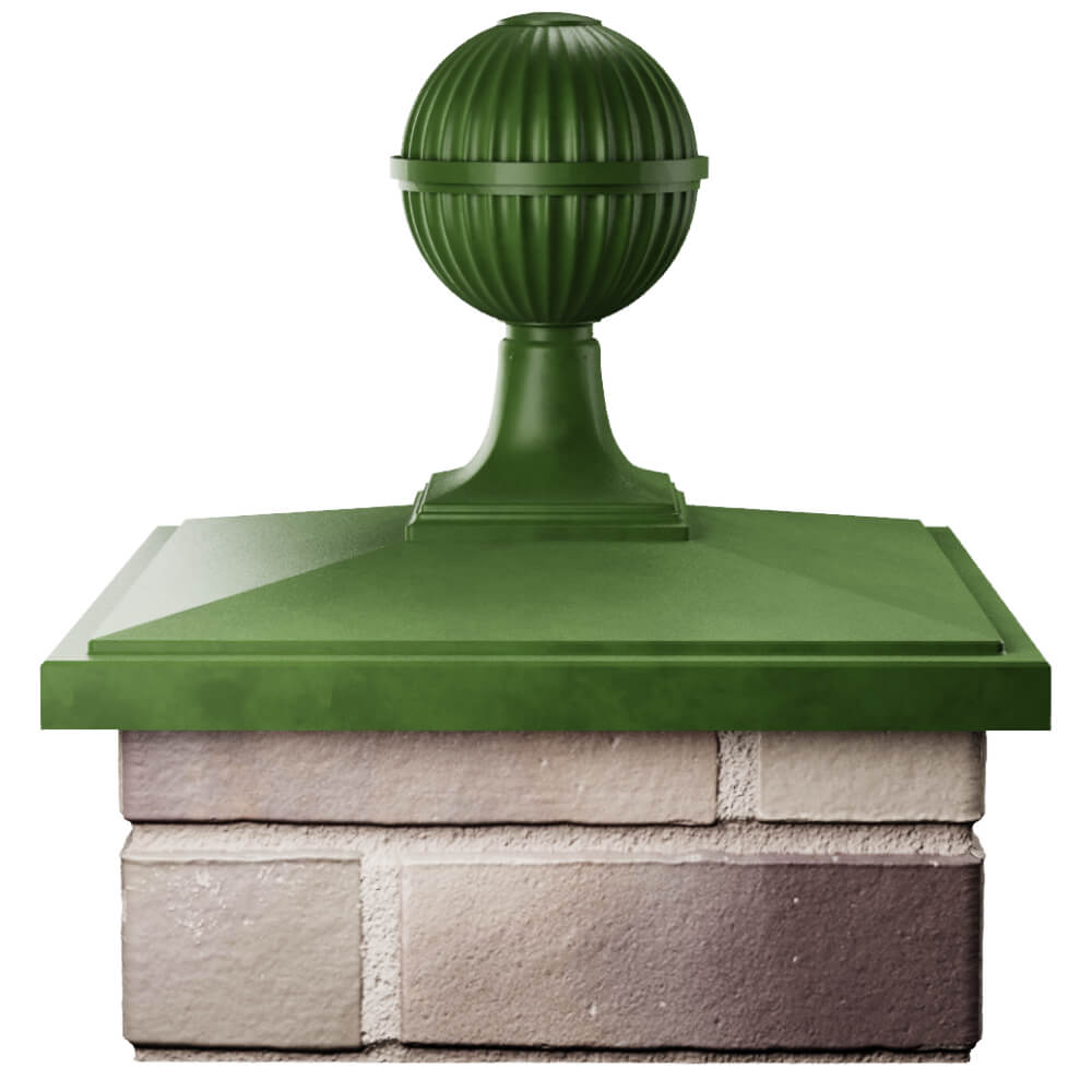 Колпак Zking БонаМоно Зеленый с шаром на столб 1.5х1.5 кирпича (385х385, 400х400мм) в сборе Бишкек фото