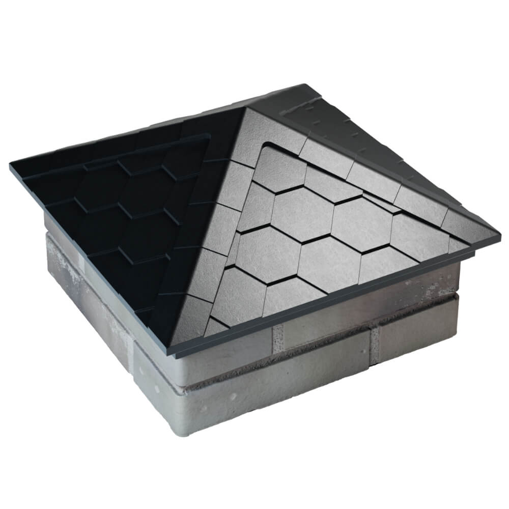 Колпак Zking Эверест Черный на столб 1.5х1.5 кирпича (390х390мм) в Бишкеке фото