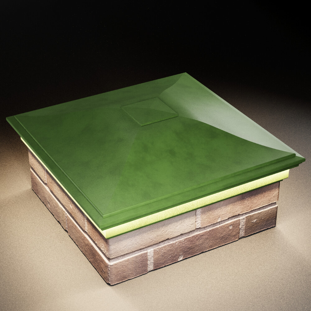 Колпак Zking Монблан Зеленый на столб 2х2 кирпича (515х515мм) c подсветкой в Бишкеке фото