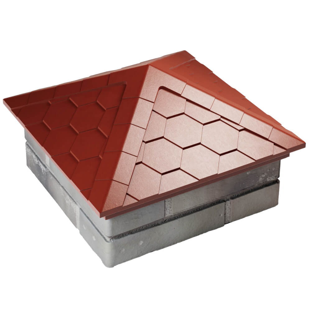 Колпак Zking Эверест Красный на столб 1.5х1.5 кирпича (390х390мм) в Бишкеке фото