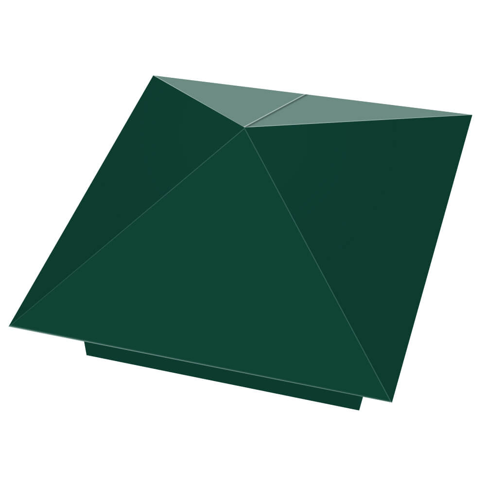 Колпак металлический 390х390мм RAL6005 Зеленый Мох заборный Бишкек фото