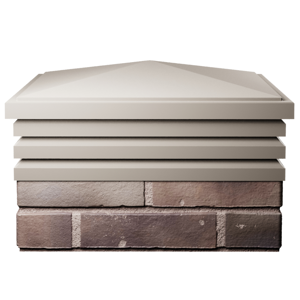 Колпак Zking Бона ХайТек Бежевый на столб 2х2 кирпича (513х513мм) Бишкек фото