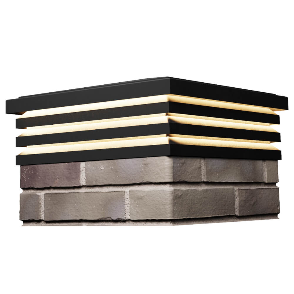 Колпак Zking Бона ХайТек Черный на столб 1.5х1.5 кирпича (385х385мм) с подсветкой в Бишкеке фото