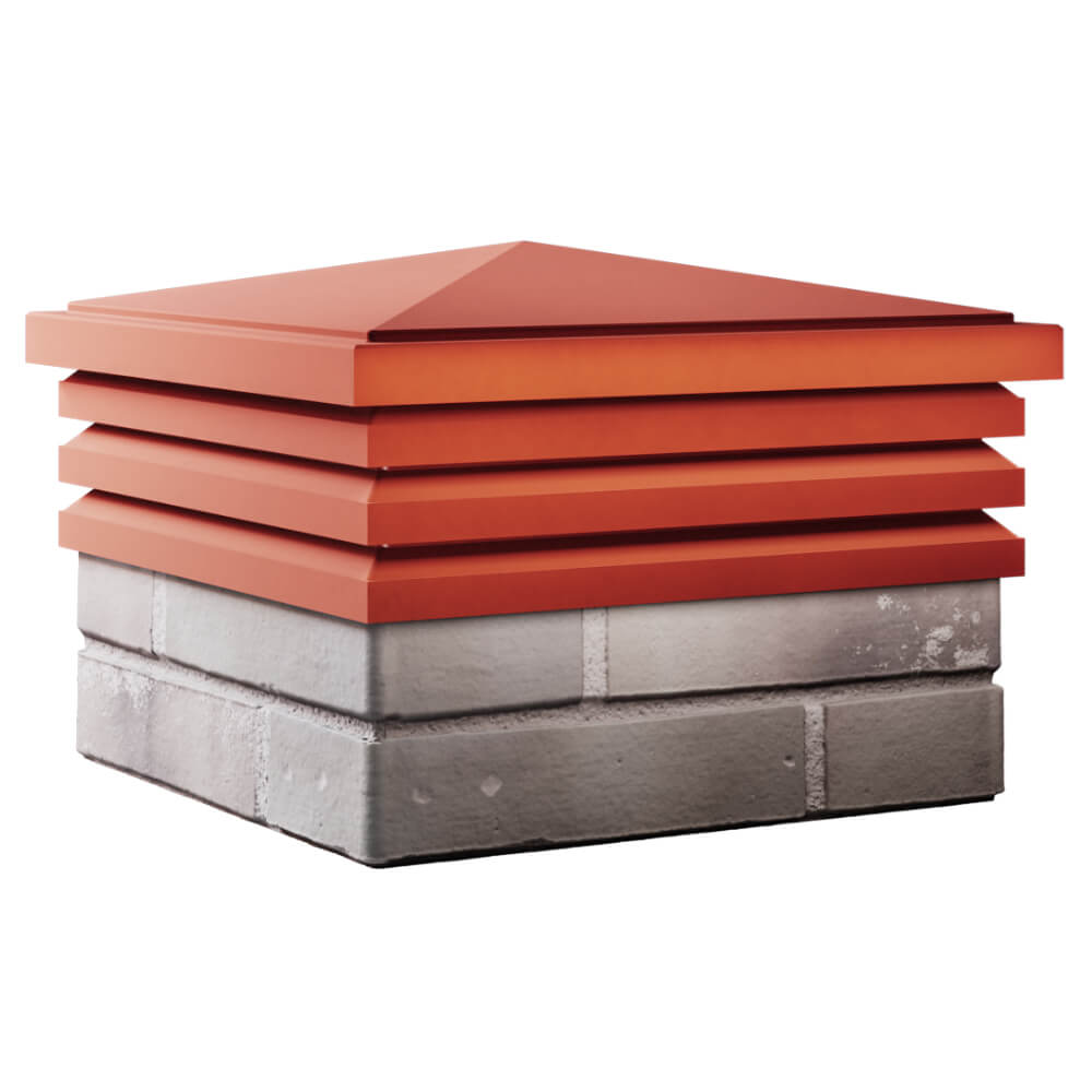 Колпак Zking Бона ХайТек Красный на столб 1.5х1.5 кирпича (385х385мм) в Бишкеке фото