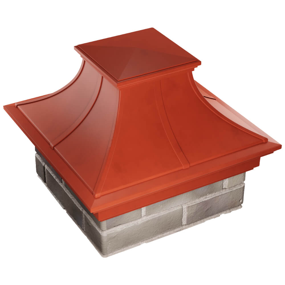 Колпак Zking Монблан Премиум Красный на столб 1.5х1.5 кирпича (385х385мм) в Бишкеке фото