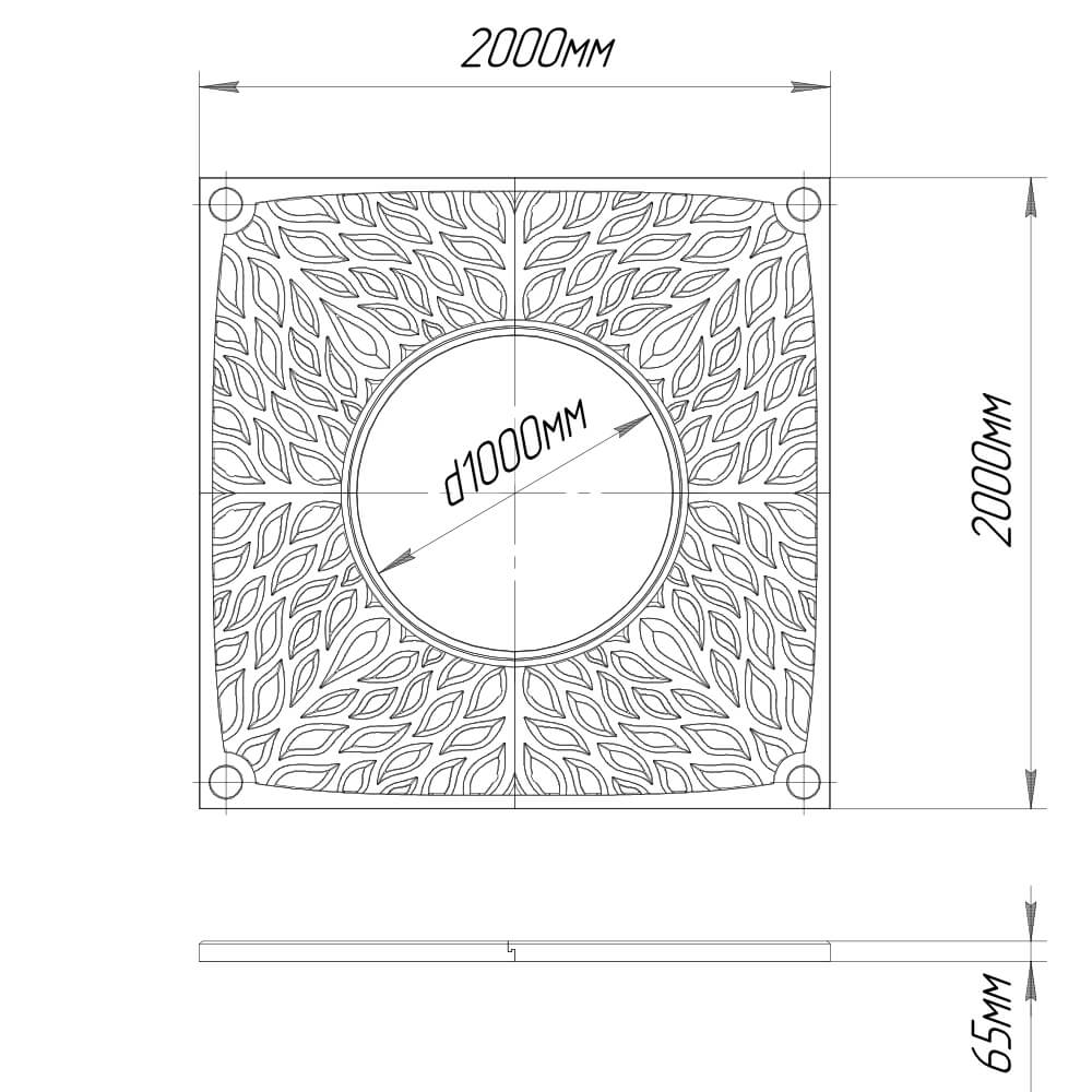 Приствольная решетка для дерева ZKING CRUST 2х2м Черная в Бишкеке фото