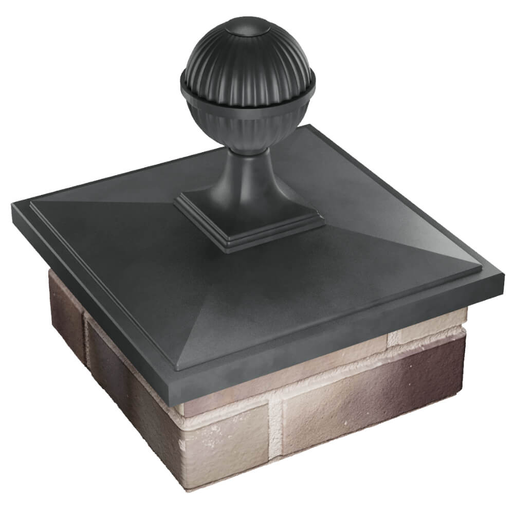 Колпак Zking БонаМоно Серый с шаром на столб 1.5х1.5 кирпича (385х385, 400х400мм) в сборе в Бишкеке фото