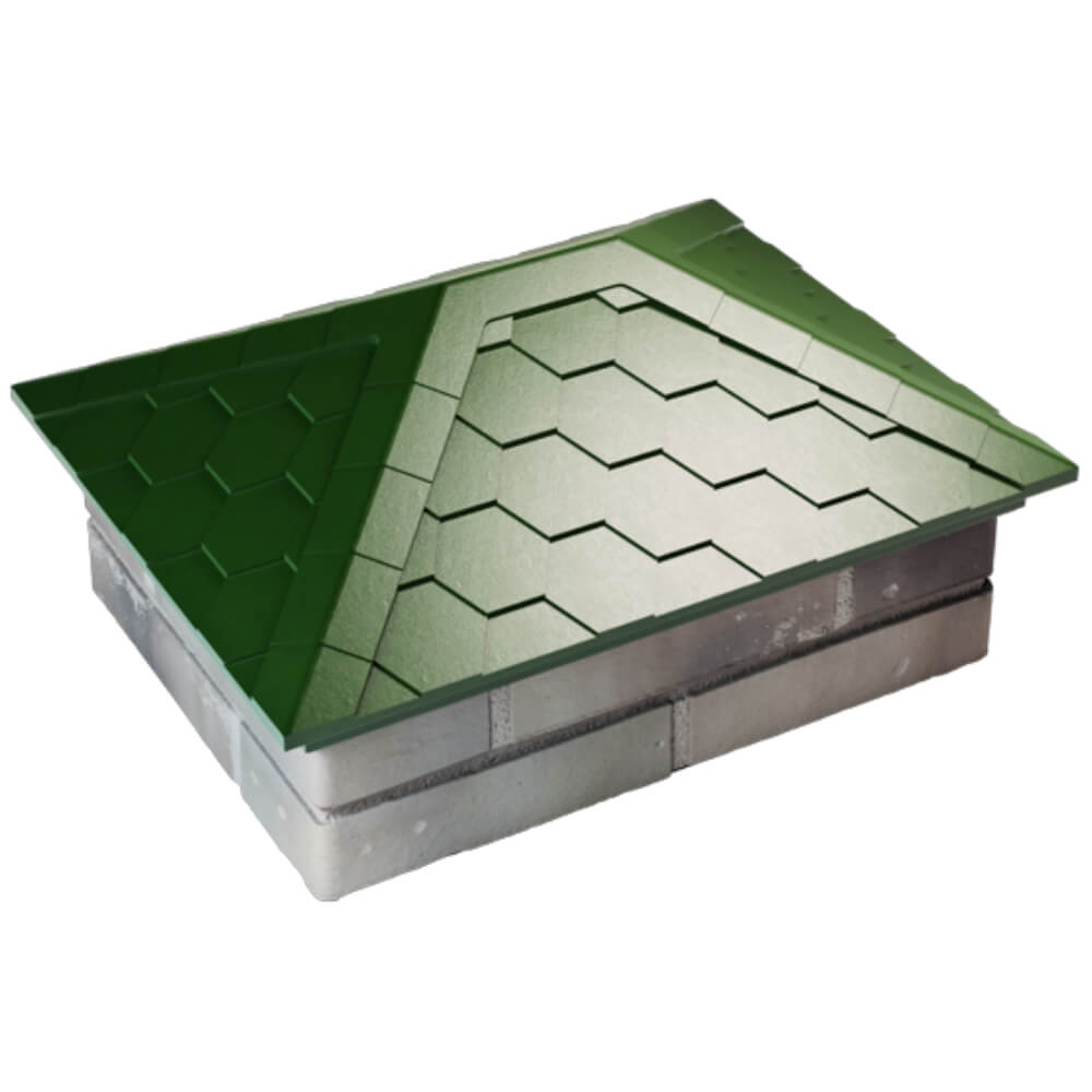 Колпак Zking Эверест Зеленый на столб 2х1.5 кирпича (520х390мм) Бишкек фото