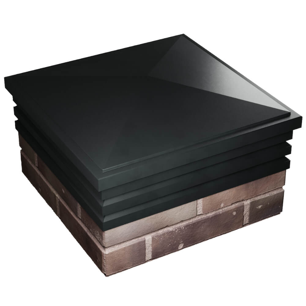 Колпак Zking Бона ХайТек Черный на столб 2х2 кирпича (513х513мм) в Бишкеке фото