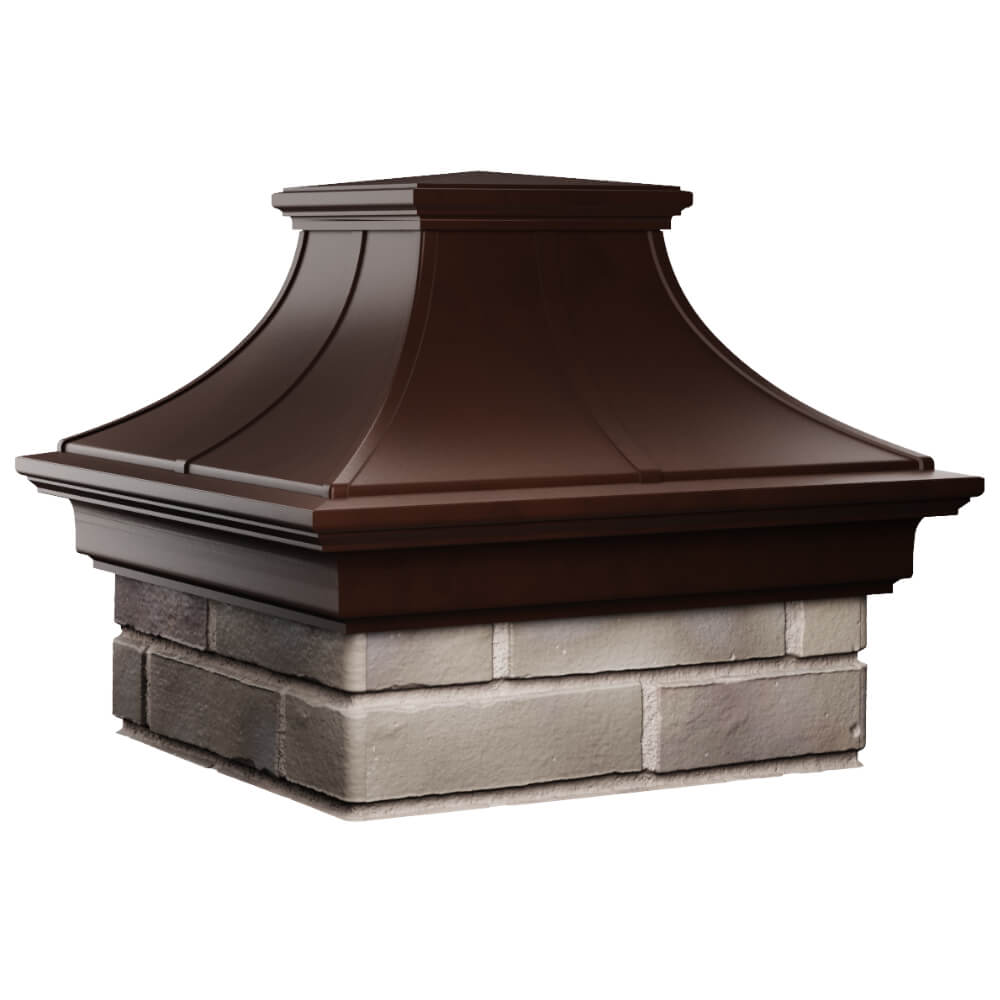 Колпак Zking Монблан Премиум Коричневый на столб 1.5х1.5 кирпича (385х385мм) в Бишкеке фото
