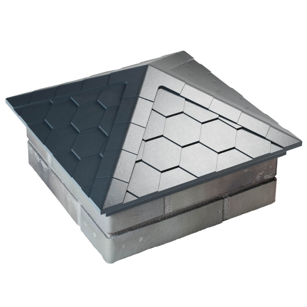 Колпак Zking Эверест Серый на столб 1.5х1.5 кирпича (390х390мм) в Бишкеке фото