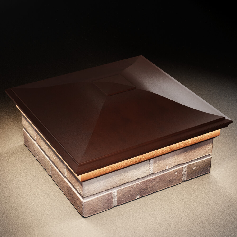 Колпак Zking Монблан Коричневый на столб 2х2 кирпича (515х515мм) c подсветкой в Бишкеке фото