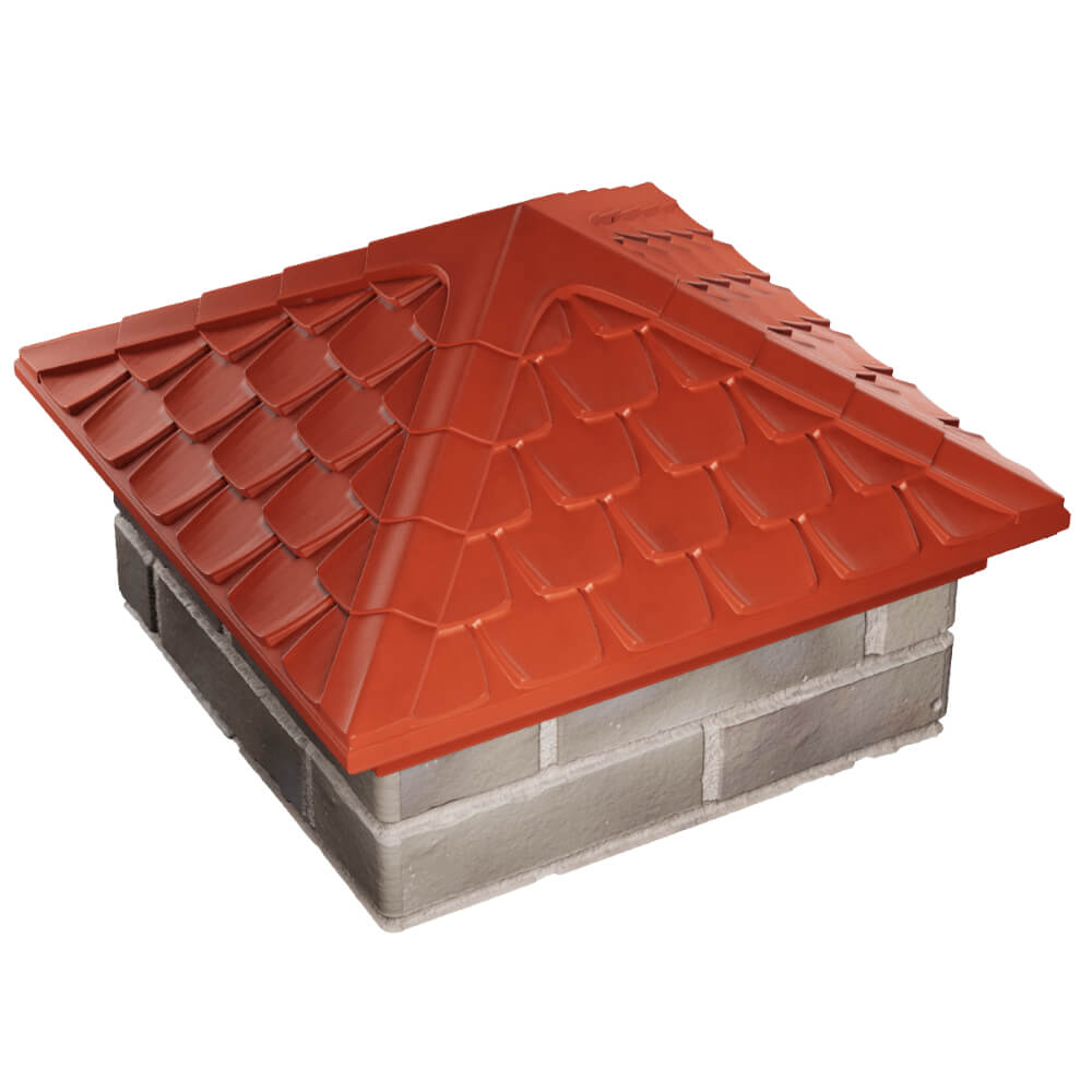 Колпак Zking Эльбрус Красный на столб 1.5х1.5 кирпича (385х385мм) в Бишкеке фото