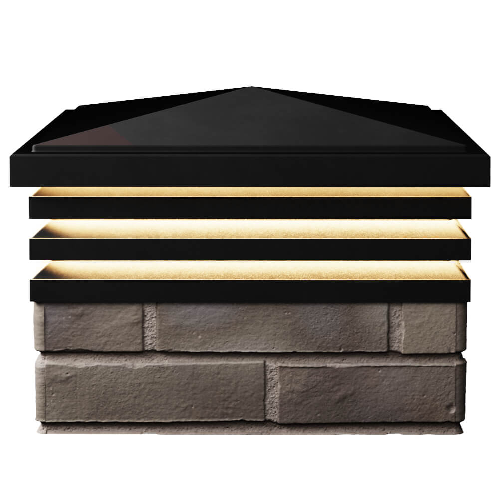 Колпак Zking Бона ХайТек Черный на столб 1.5х1.5 кирпича (385х385мм) с подсветкой в Бишкеке фото