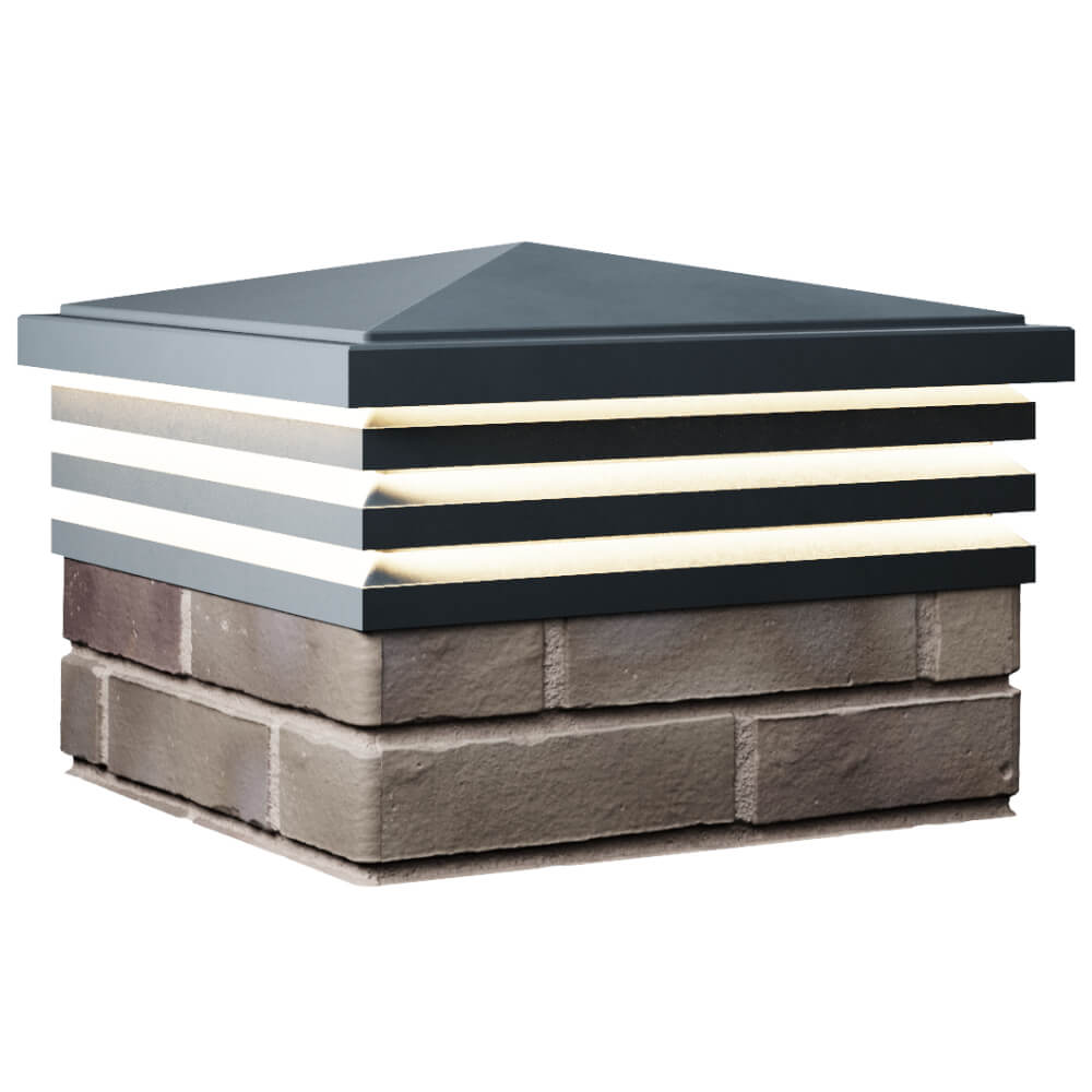 Колпак Zking Бона ХайТек Серый на столб 1.5х1.5 кирпича (385х385мм) с подсветкой в Бишкеке фото