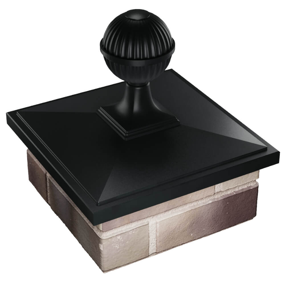 Колпак Zking БонаМоно Черный с шаром на столб 1.5х1.5 кирпича (385х385, 400х400мм) в сборе в Бишкеке фото