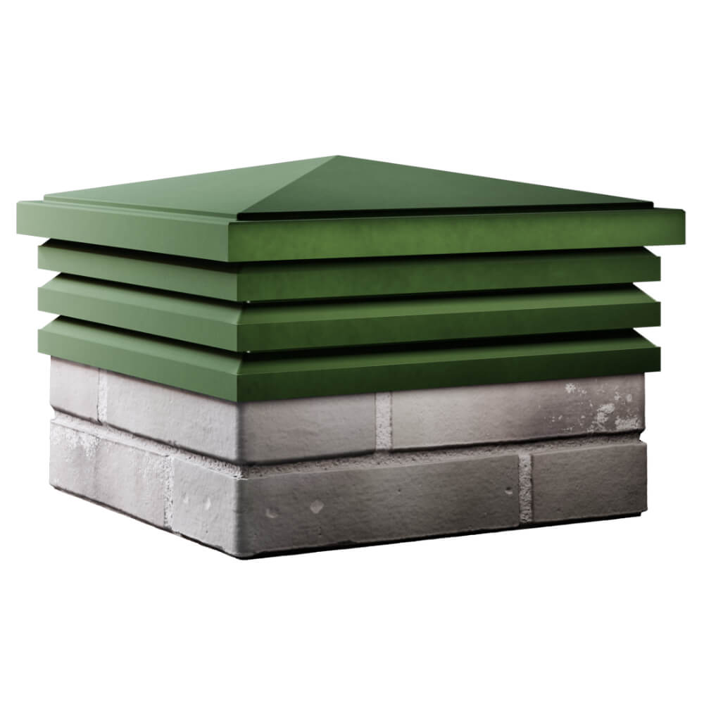 Колпак Zking Бона ХайТек Зеленый на столб 1.5х1.5 кирпича (385х385мм) в Бишкеке фото