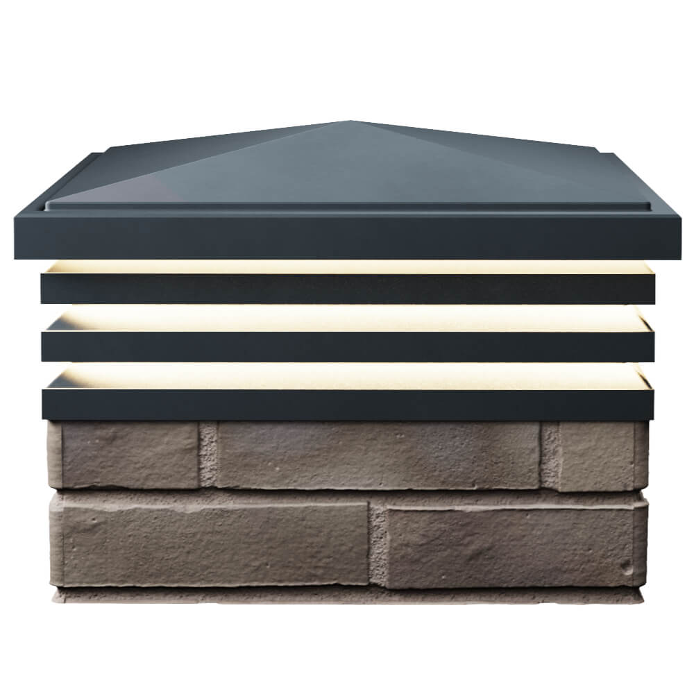 Колпак Zking Бона ХайТек Серый на столб 1.5х1.5 кирпича (385х385мм) с подсветкой в Бишкеке фото